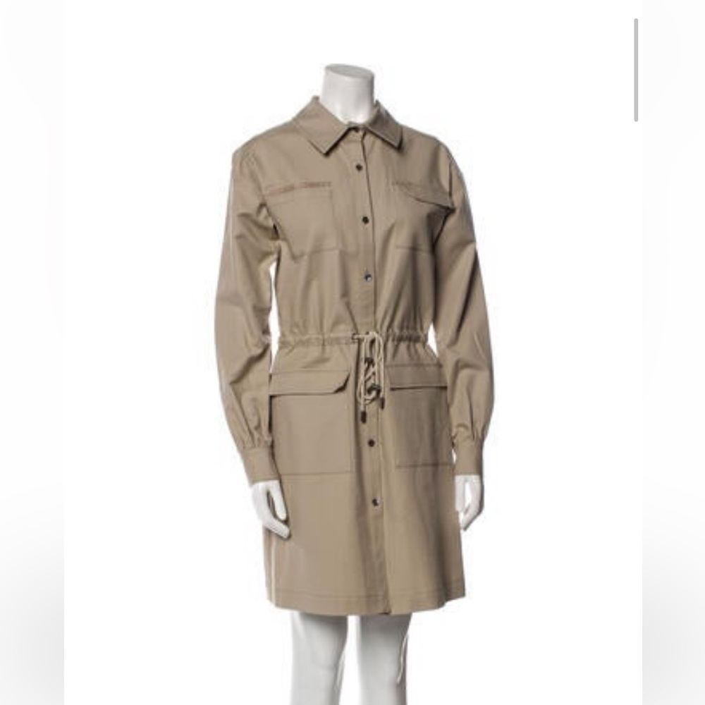 NWT Derek Lam 10 NWT Khaki Drawstring Shirtdress Size 4